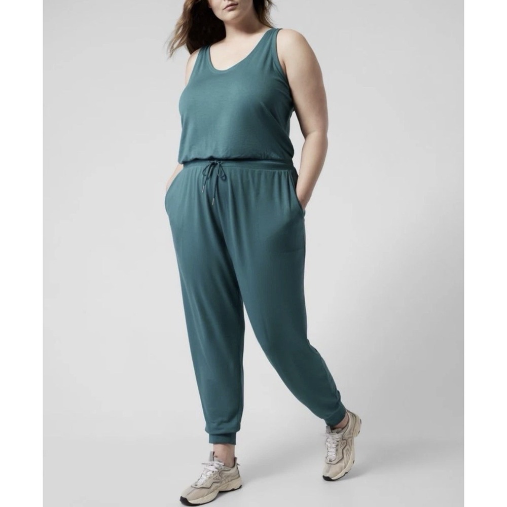 Athleta Balance Romper Jumpsuit Women's XL - Borealis Teal Sleeveless EUC